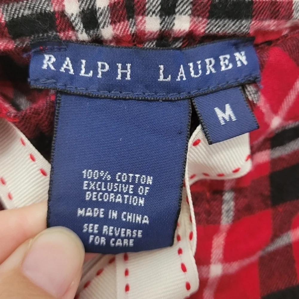 Ralph Lauren Men's Red Plaid Flannel Pajama Pants‎ Size M Loungewear Holiday